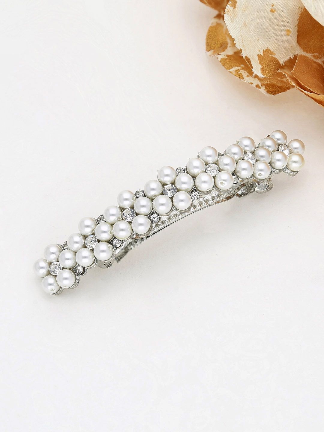 Fancy Hair Clip in Rhodium finish - 2189RO