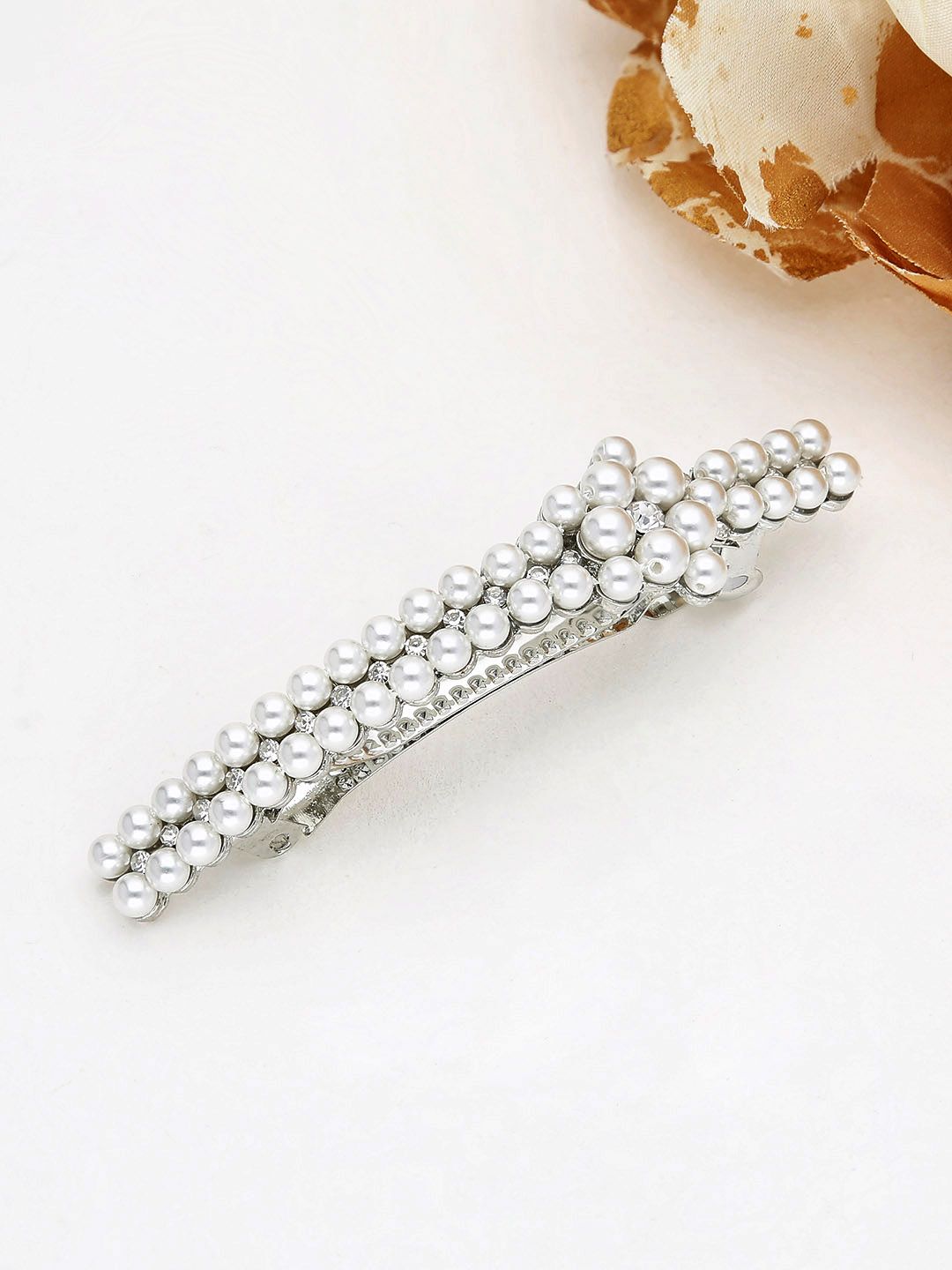 Fancy Hair Clip in Rhodium finish - 2191RO