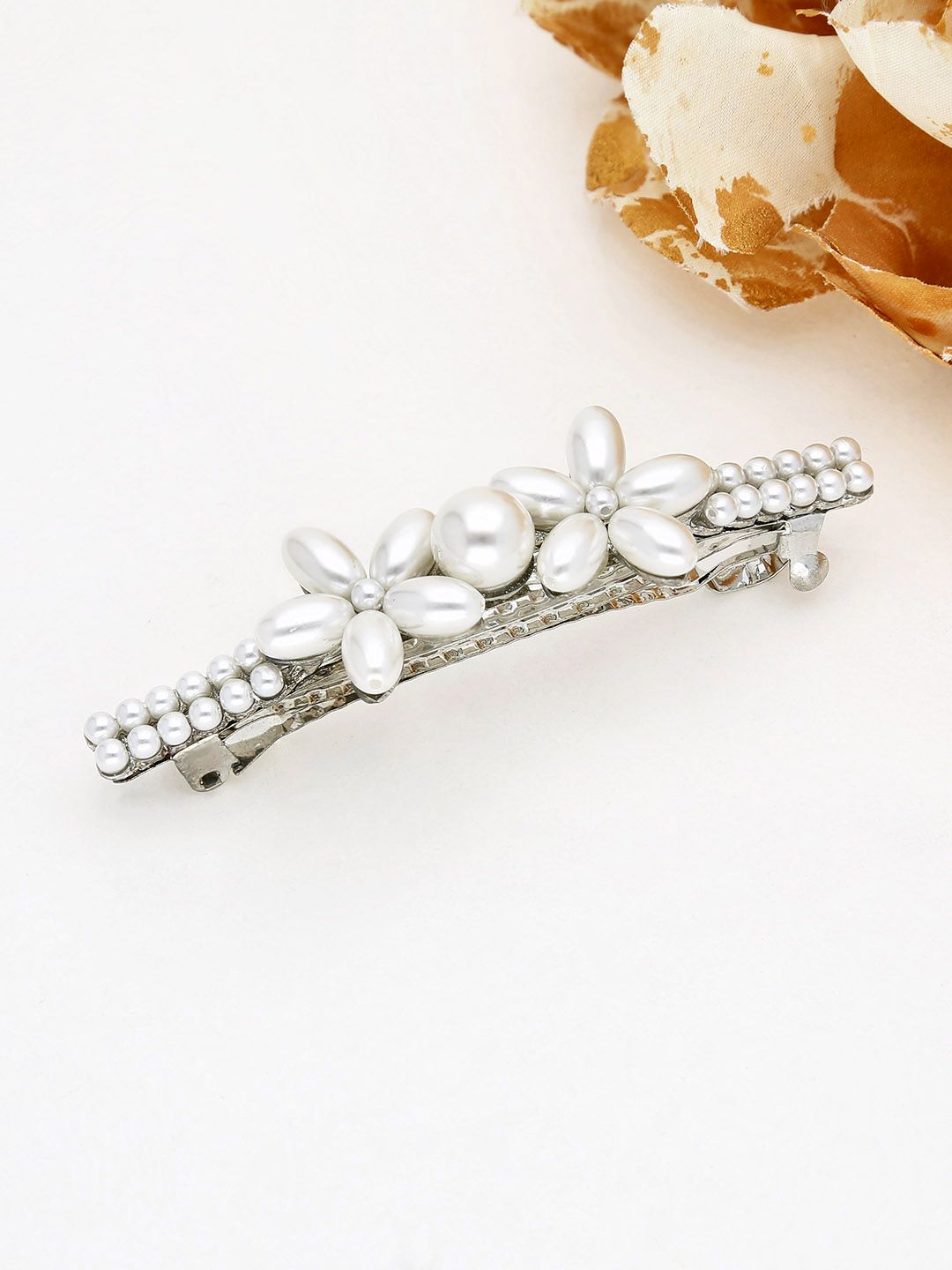 Fancy Hair Clip in Rhodium finish - 2193RO