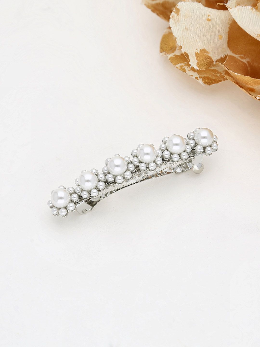 Fancy Hair Clip in Rhodium finish - 2199RO
