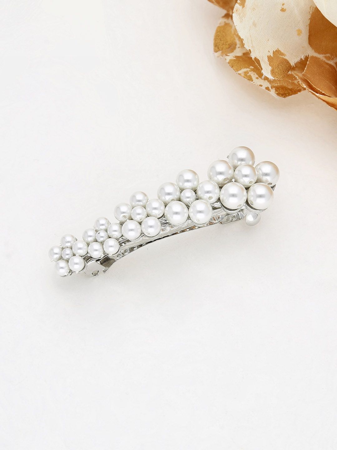 Fancy Hair Clip in Rhodium finish - 2202RO