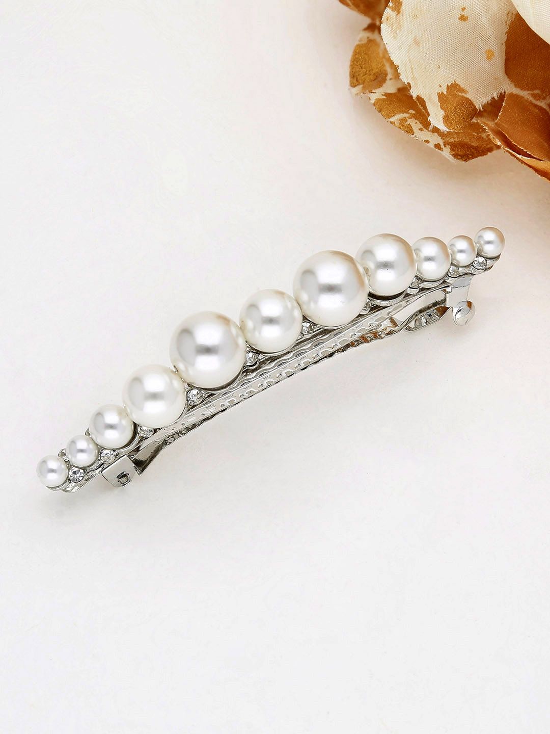 Fancy Hair Clip in Rhodium finish - 2210RO