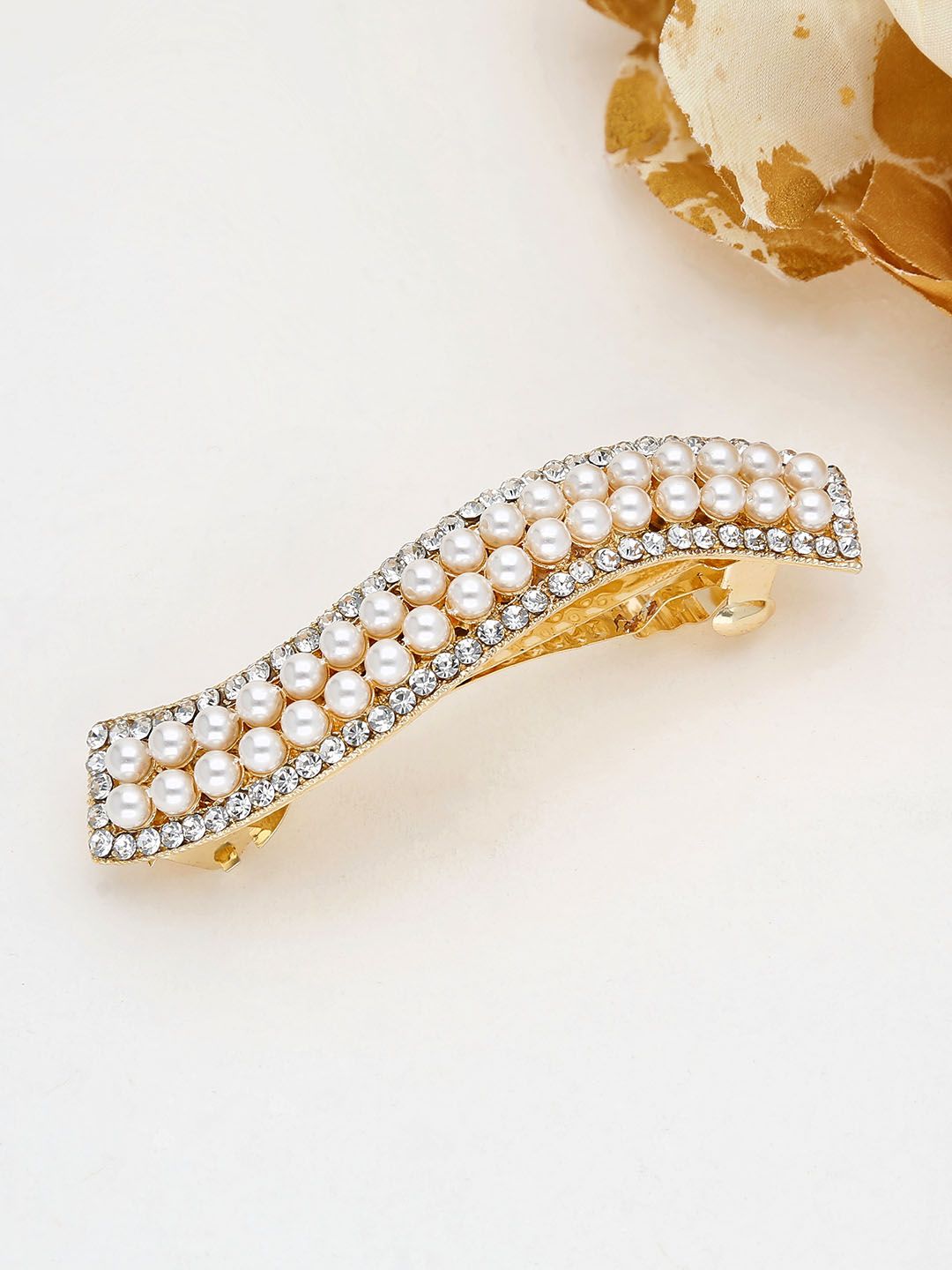 Fancy Hair Clip in Gold finish - 796GO