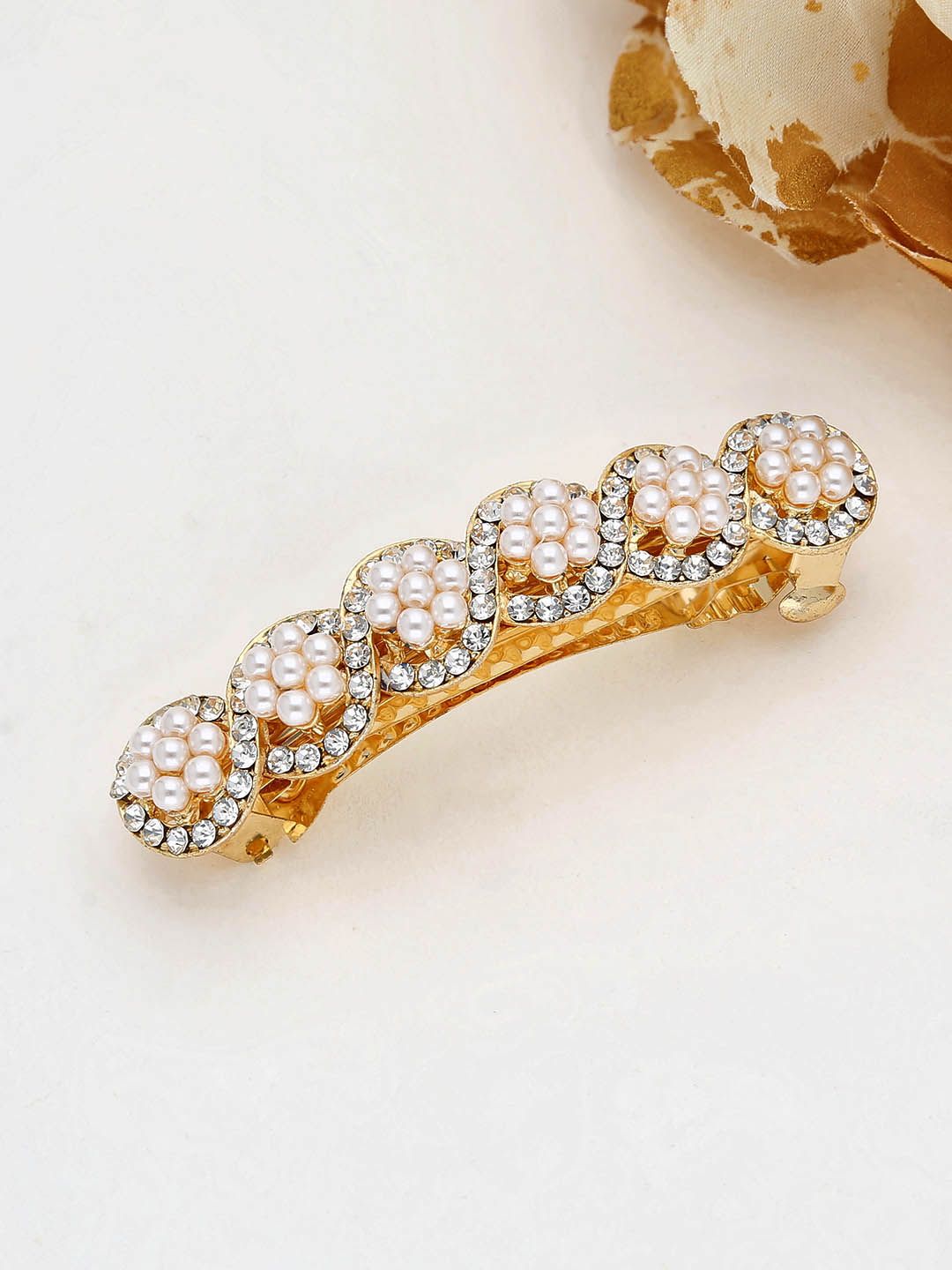Fancy Hair Clip in Gold finish - 797GO