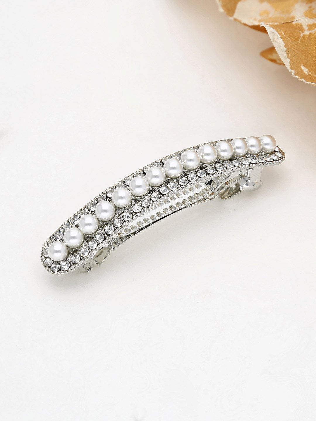 Fancy Hair Clip in Rhodium finish - 798RO