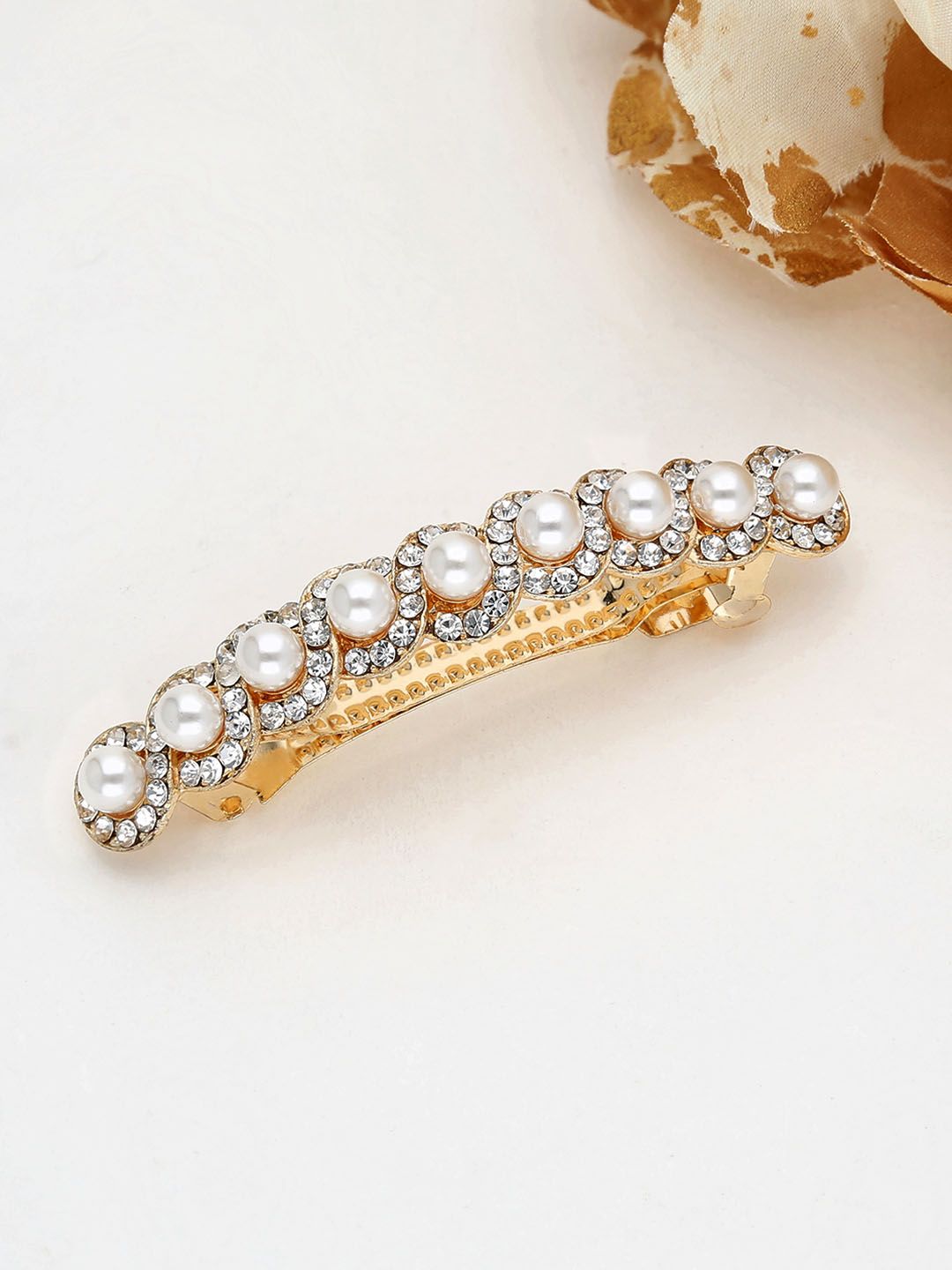 Fancy Hair Clip in Gold finish - 799GO