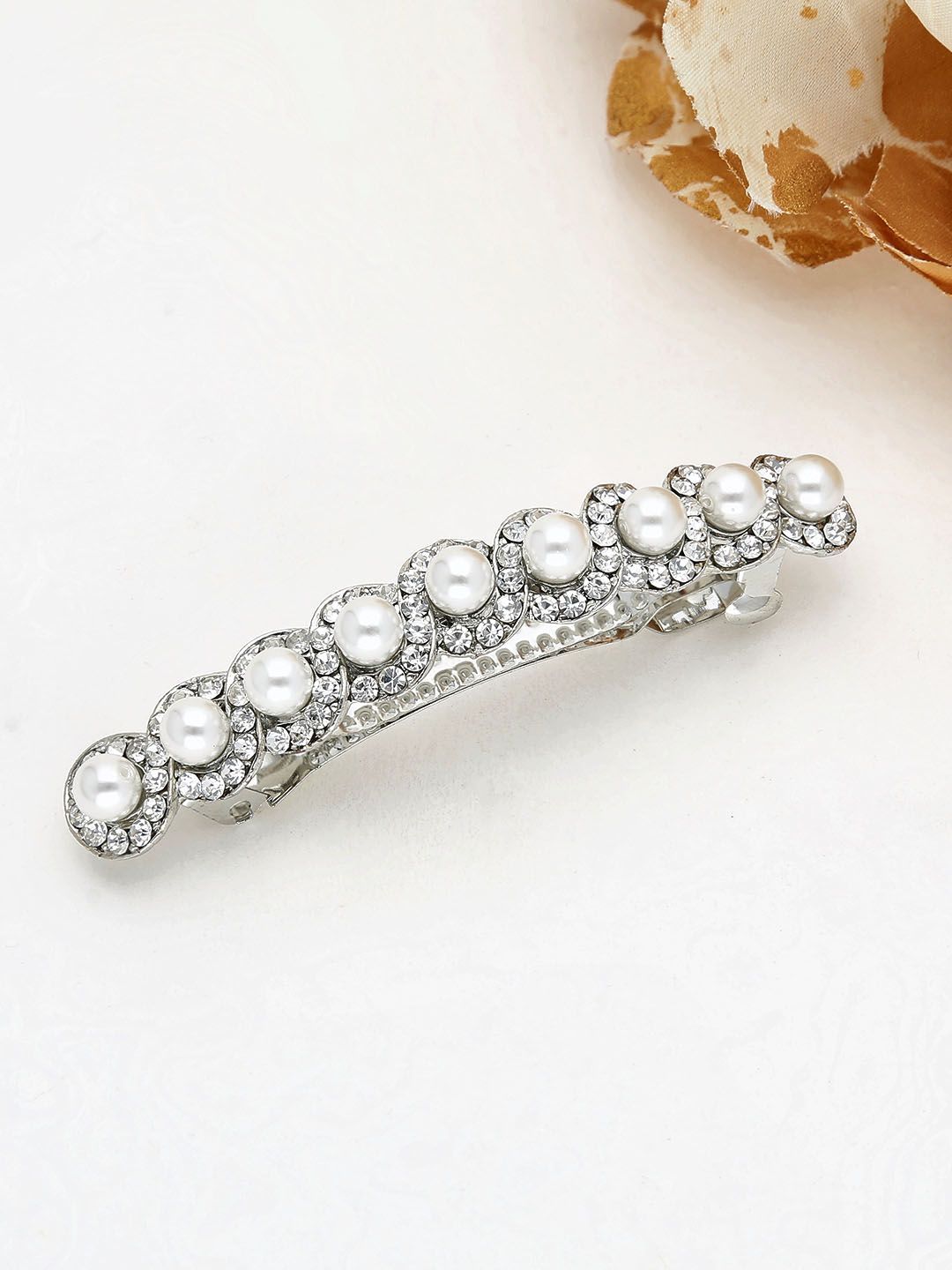Fancy Hair Clip in Rhodium finish - 799RO