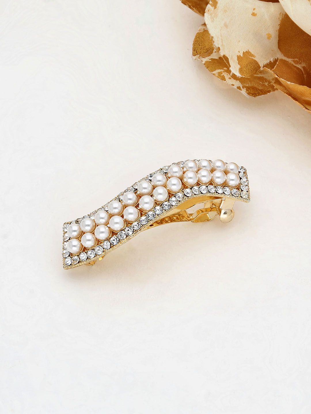 Fancy Hair Clip in Gold finish - 802GO