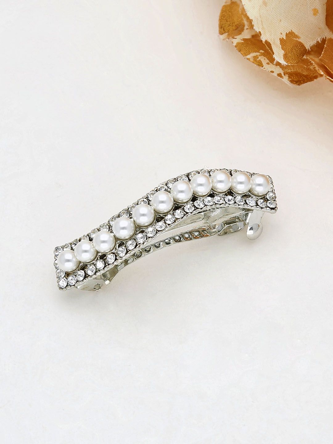 Fancy Hair Clip in Rhodium finish - 806RO