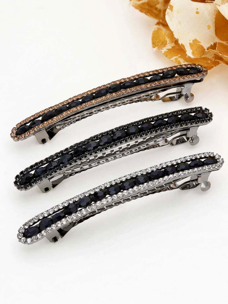 Fancy Hair Clip in Black Rhodium finish - 2080BL