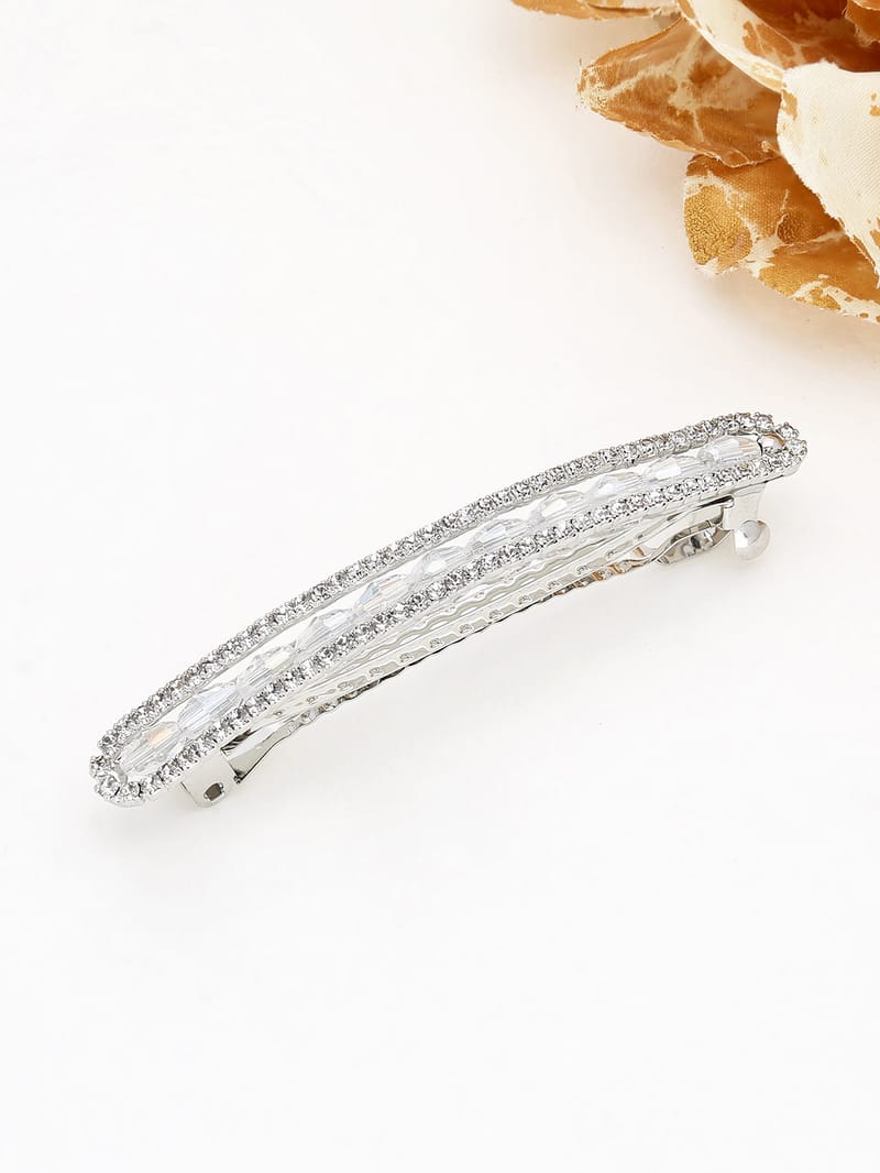 Fancy Hair Clip in Rhodium finish - 2080RO