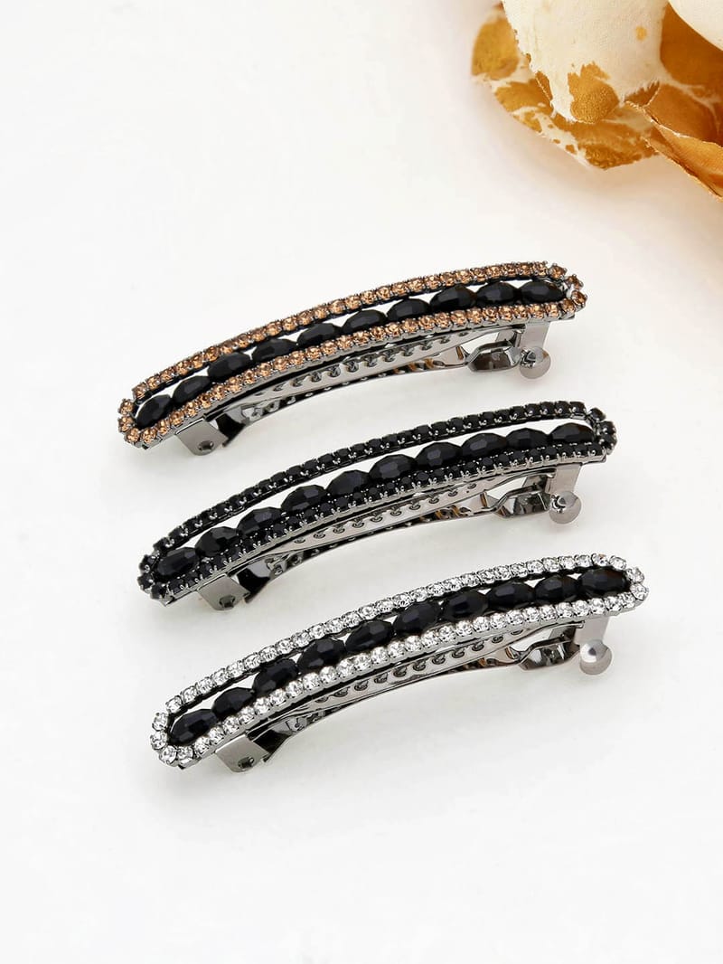 Fancy Hair Clip in Black Rhodium finish - 2087BL