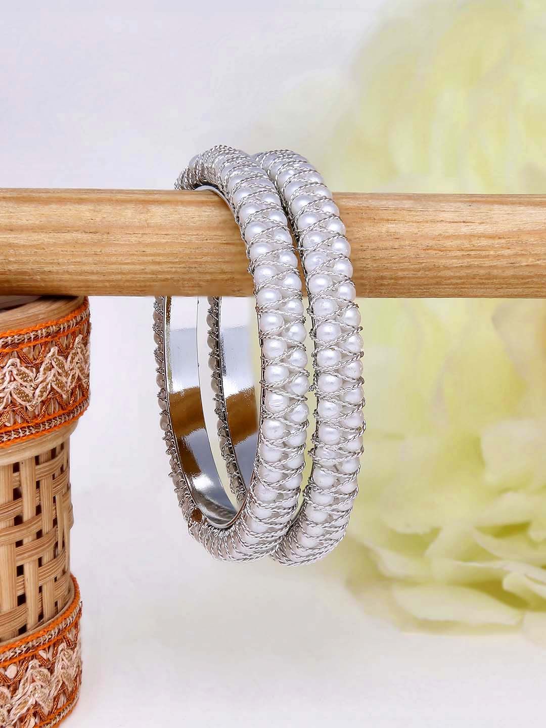 Traditional Bangles in Rhodium finish - 400RO