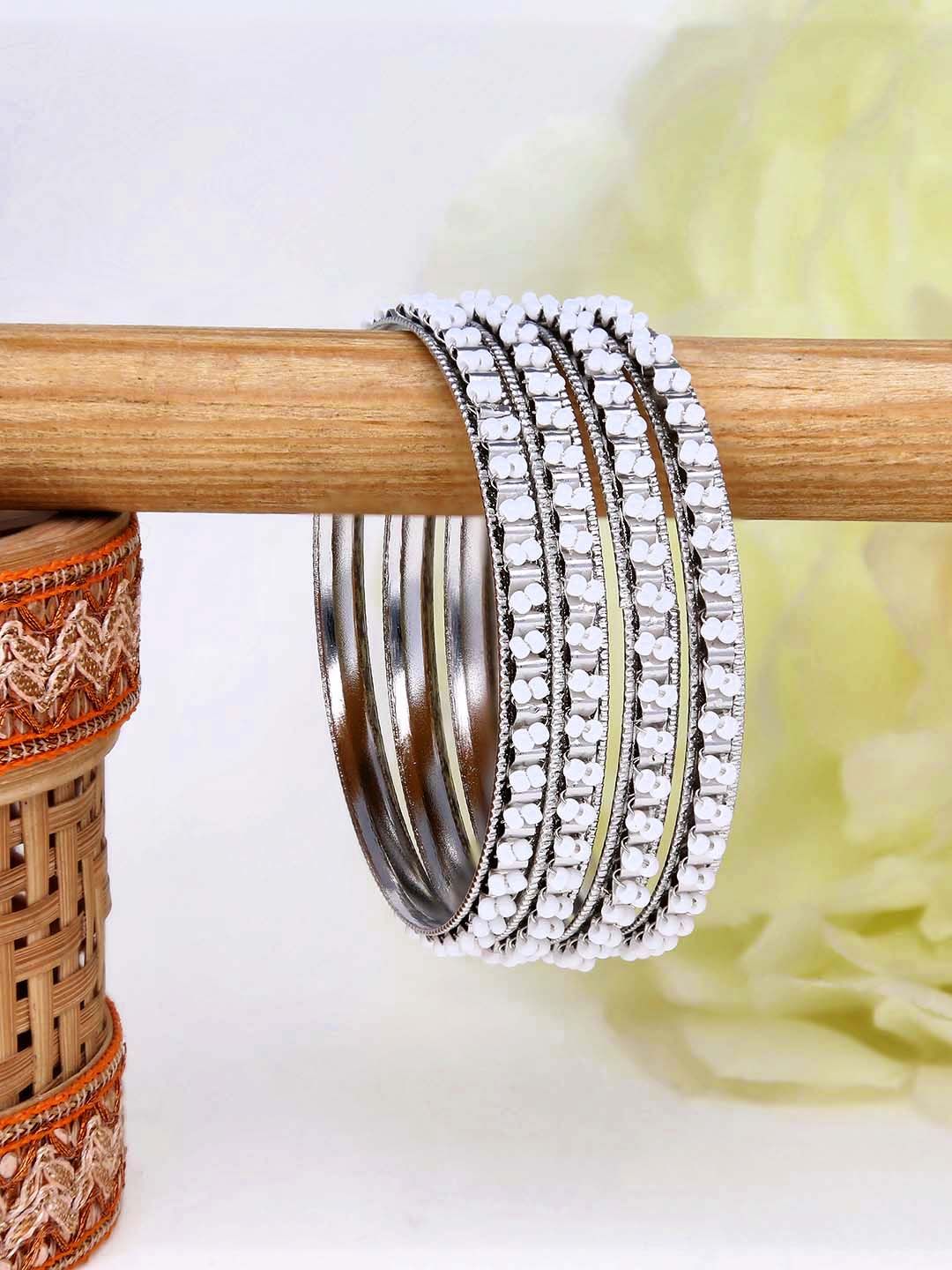 Traditional Bangles in Rhodium finish - 556RO