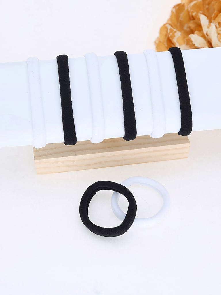 Plain Rubber Bands in Black & White color - THF291