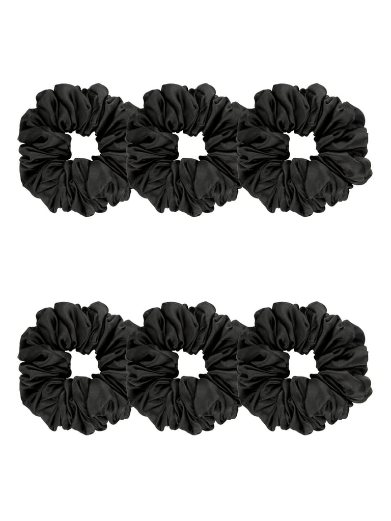 Satin Scrunchies in Black color - 421BK