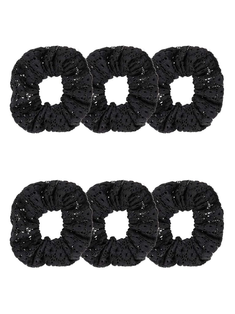 Plain Scrunchies in Black color - 2642