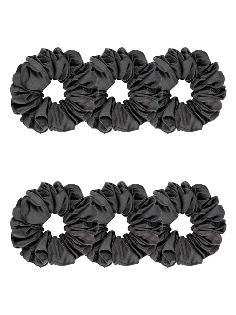 Satin Scrunchies in Black color - 4212