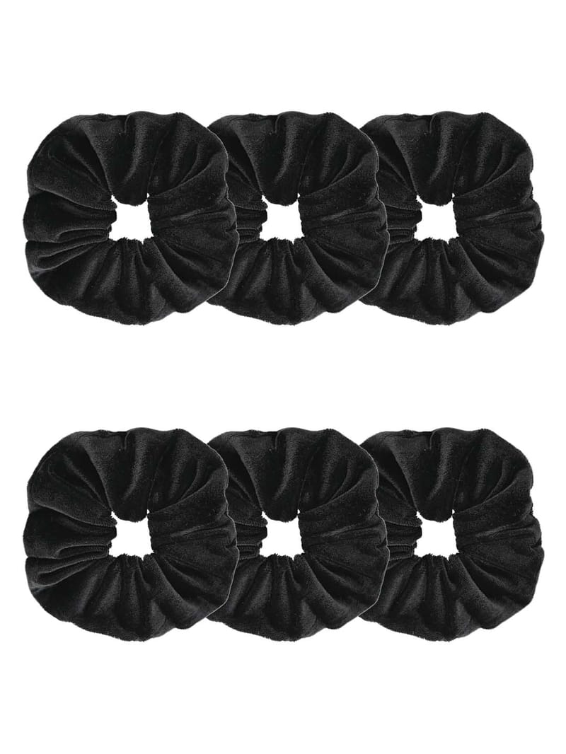 Velvet Scrunchies in Black color - 3966
