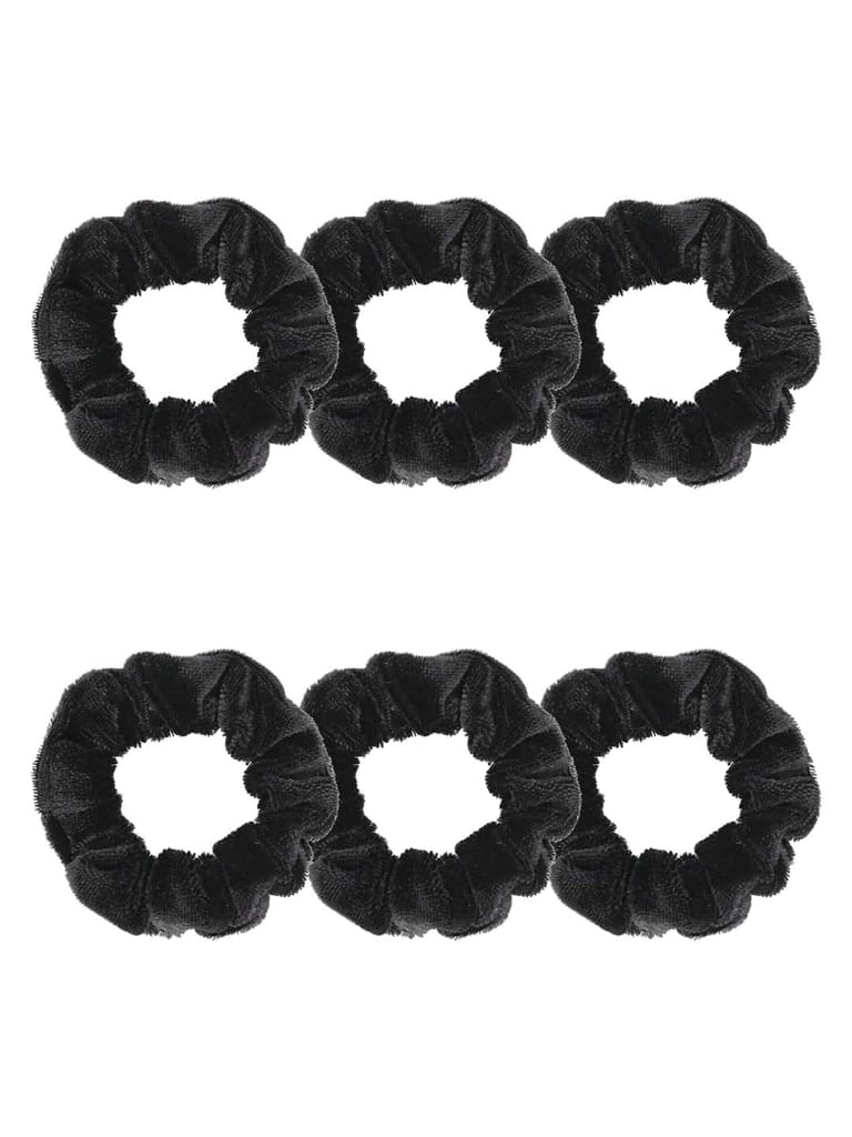 Velvet Scrunchies in Black color - 4994