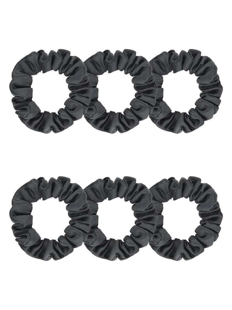 Plain Scrunchies in Black color - F017