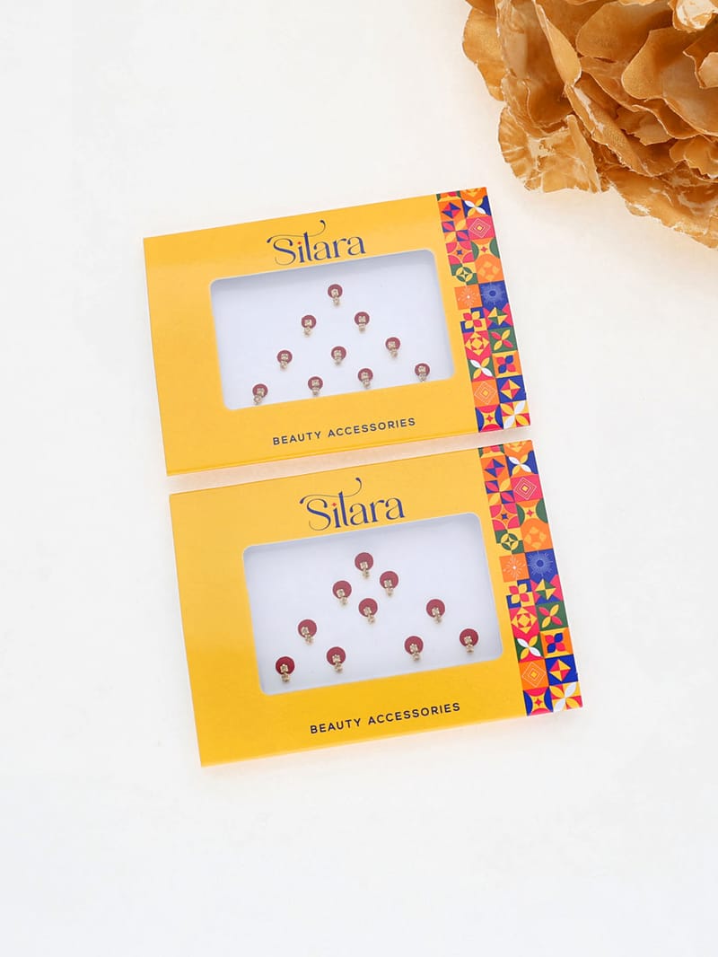 Traditional Bindis in Maroon color - SR054