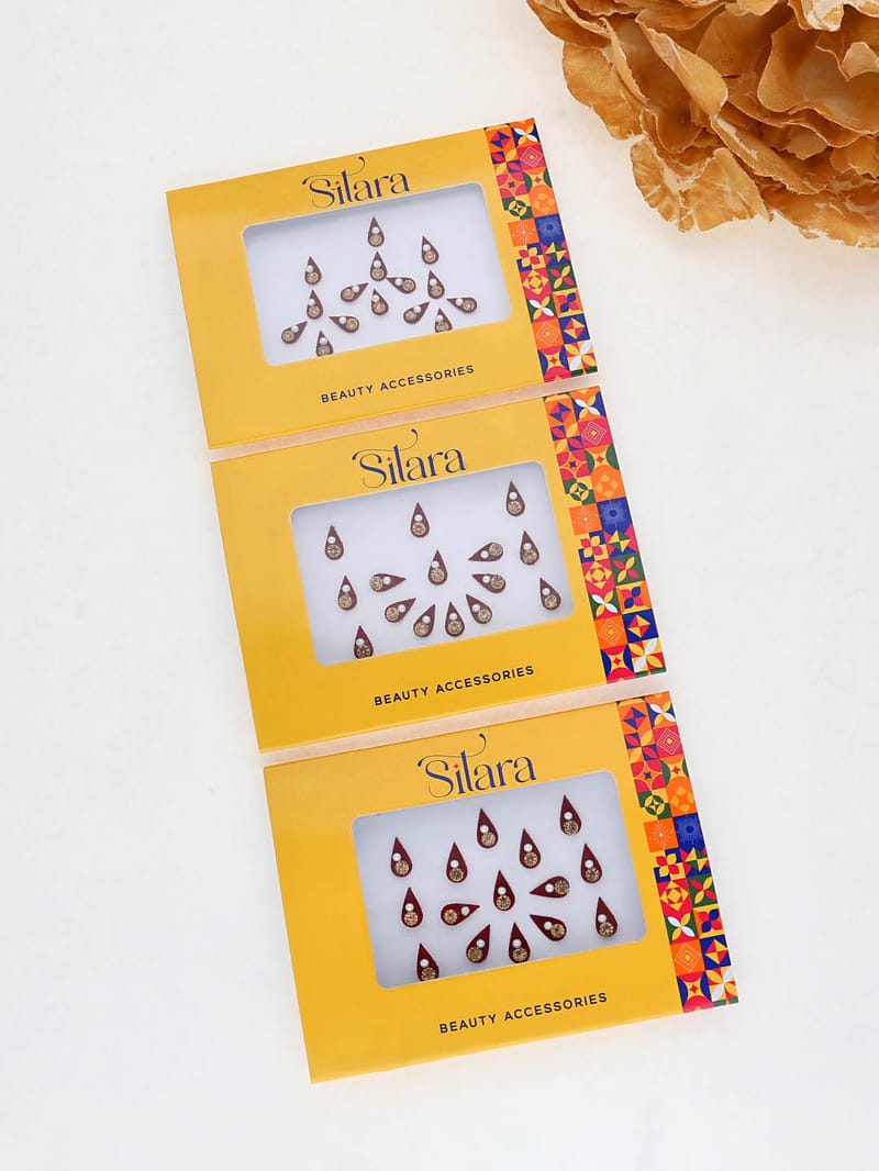 Traditional Bindis in Maroon color - D318