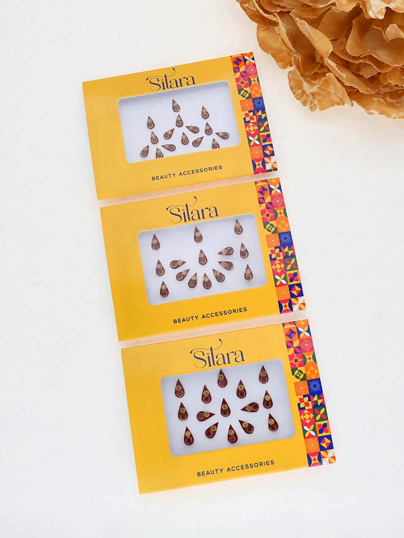 Traditional Bindis in Maroon color - D319