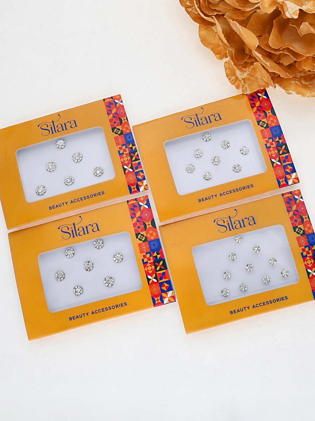 Traditional Bindis in Silver color - G402