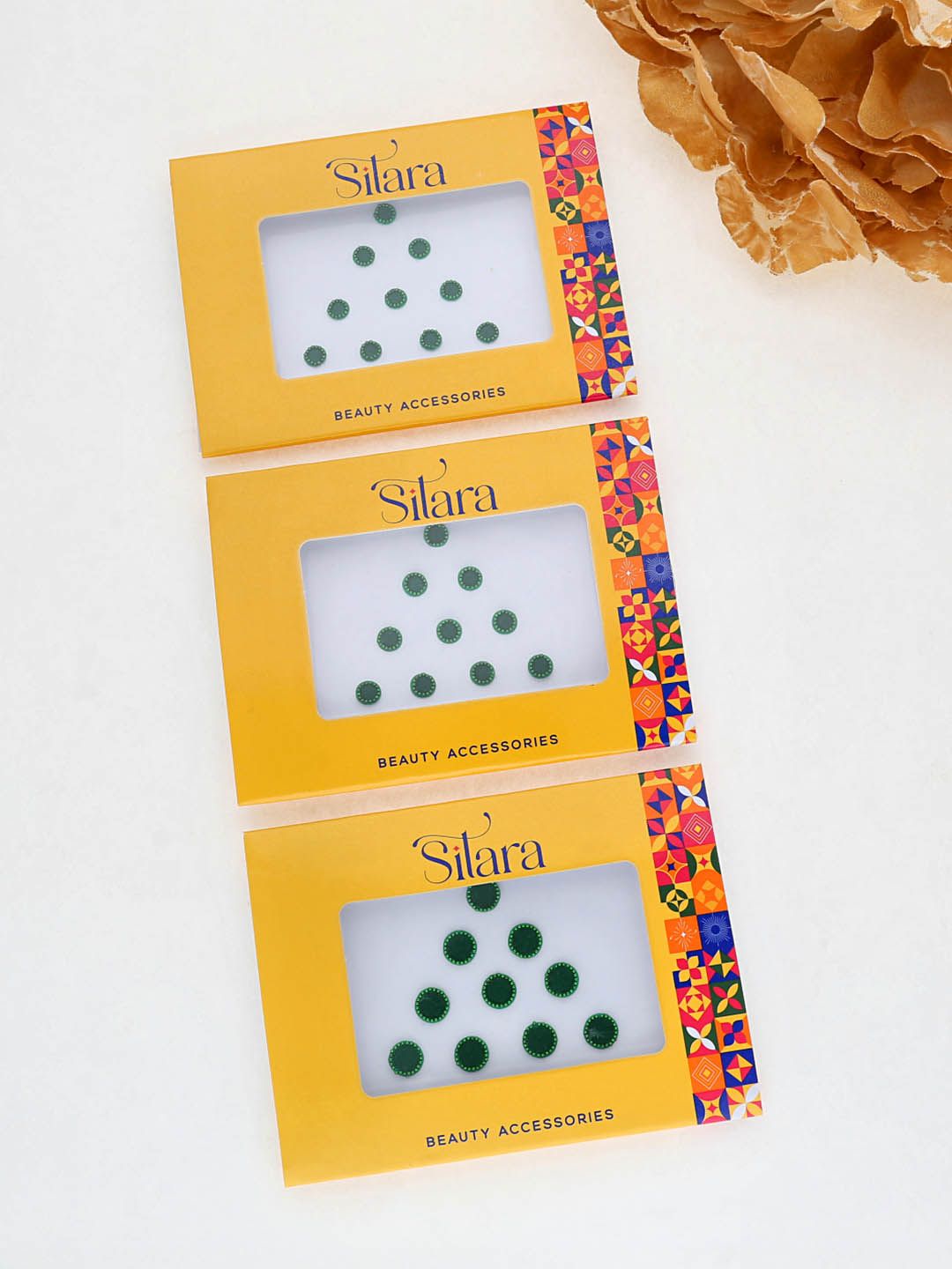 Traditional Bindis in Green color - S604