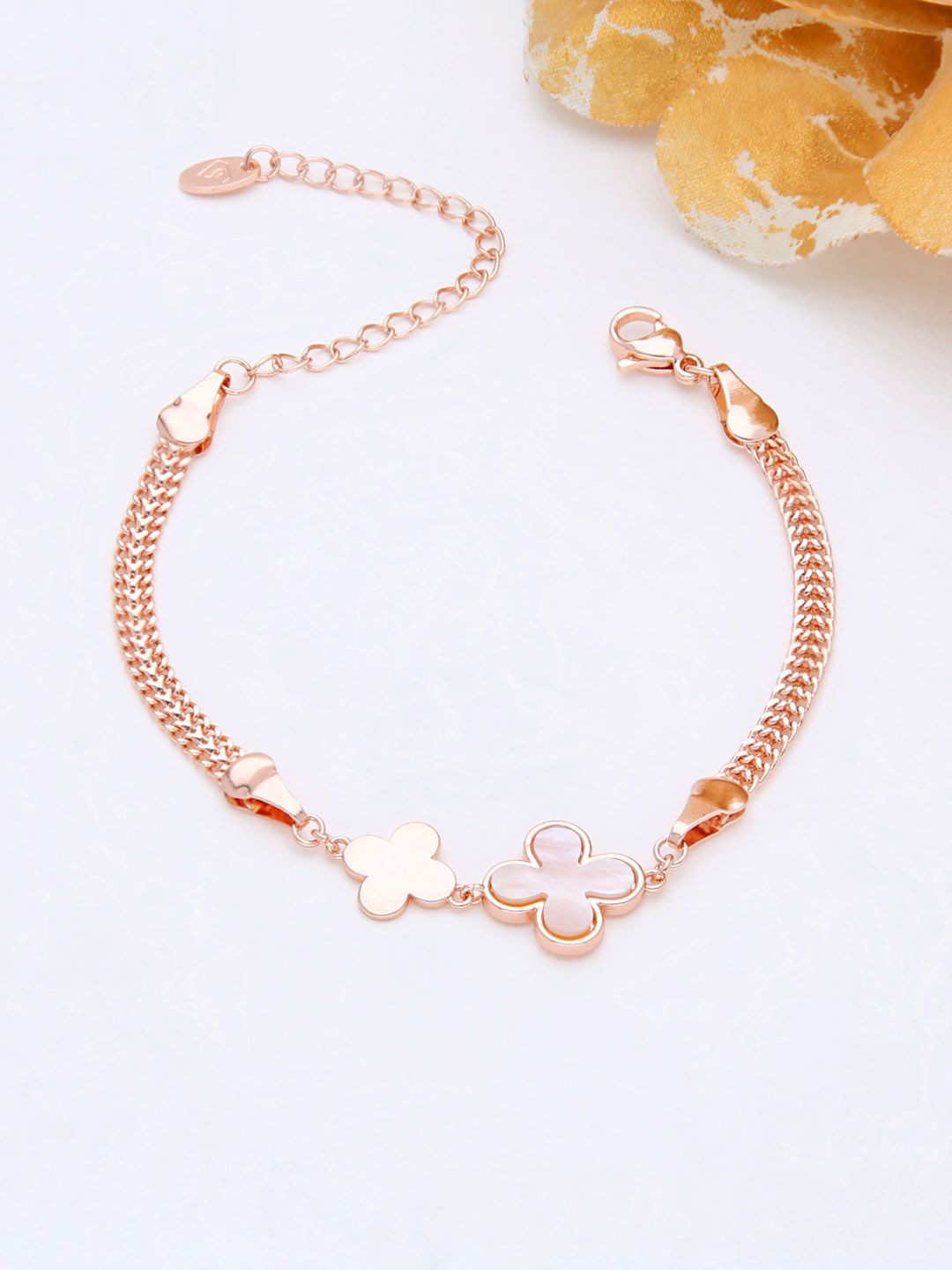 AD / CZ Loose / Link Bracelet in Rose Gold finish - THF603