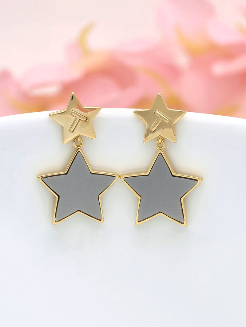 Western Dangler Earrings in Gold finish - THF884