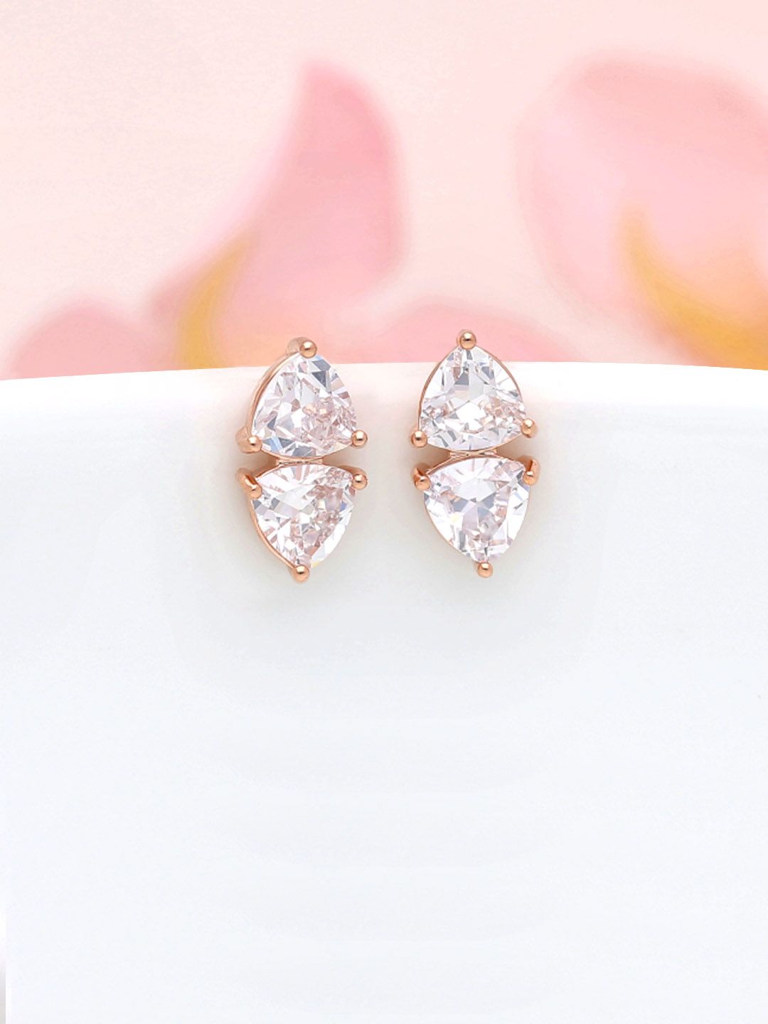 AD / CZ Tops / Studs in Rose Gold finish - THF905