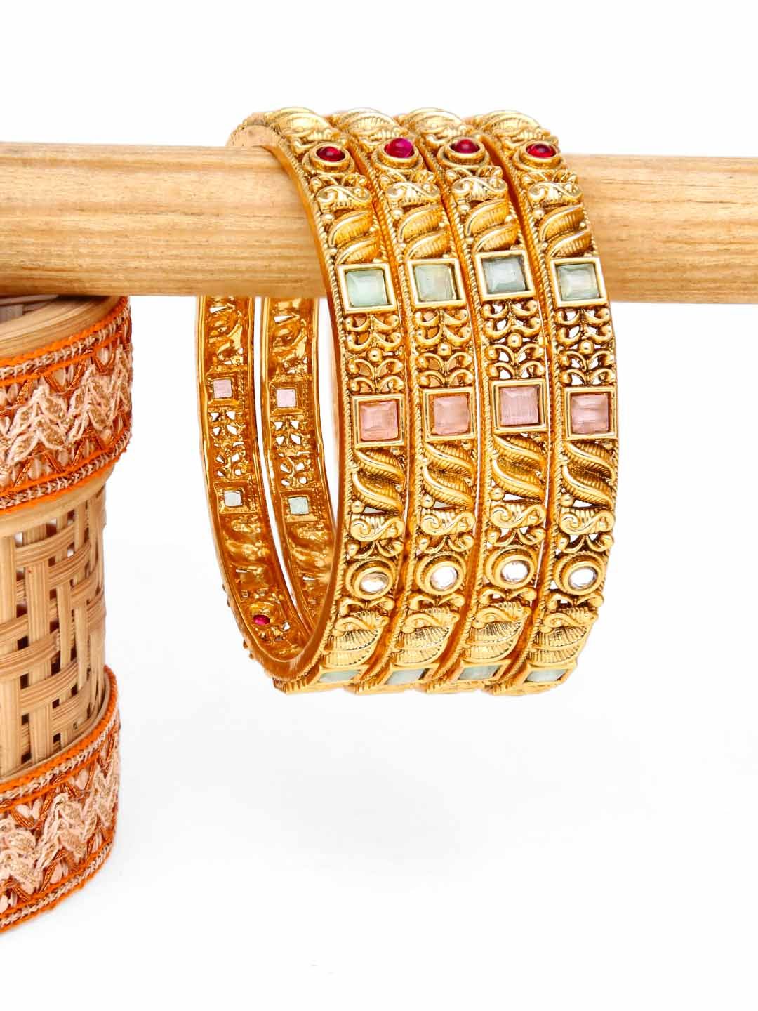 Antique Bangles in Rajwadi finish - 2.6