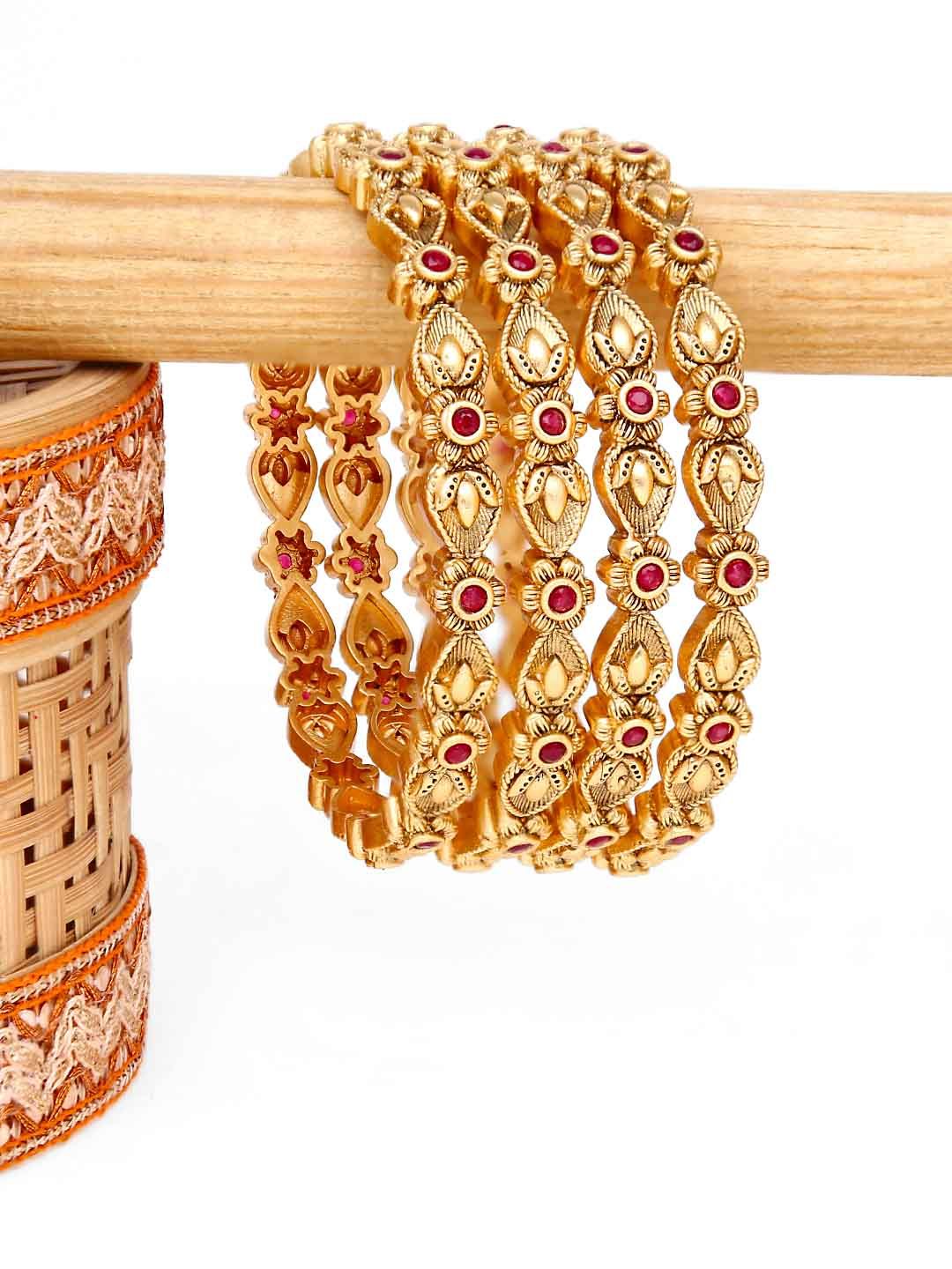 Antique Bangles in Rajwadi finish - 2.6