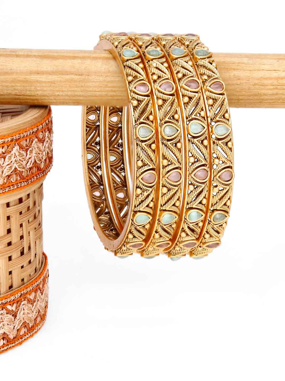 Antique Bangles in Rajwadi finish - 2.4