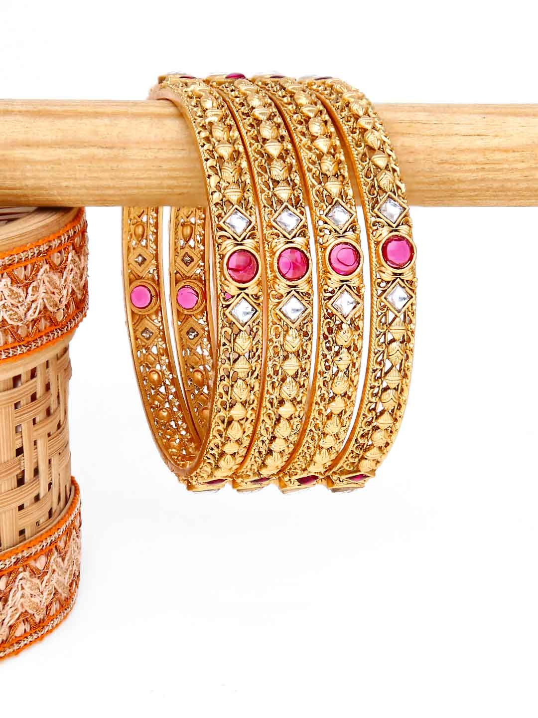 Antique Bangles in Rajwadi finish - 2.8