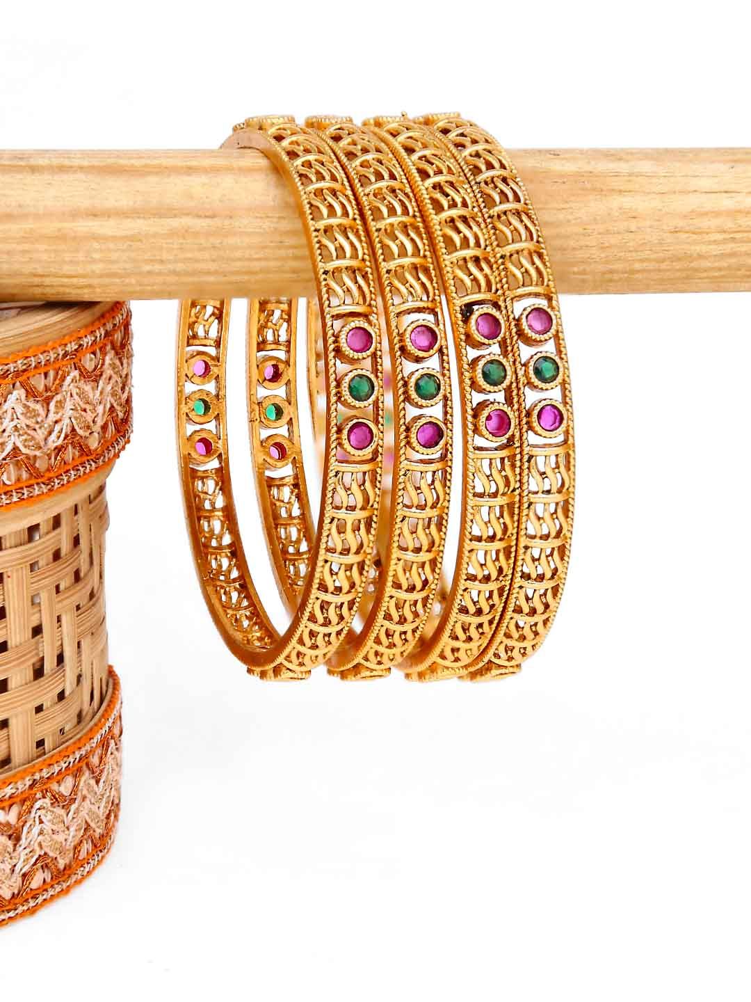 Antique Bangles in Rajwadi finish - 2.6