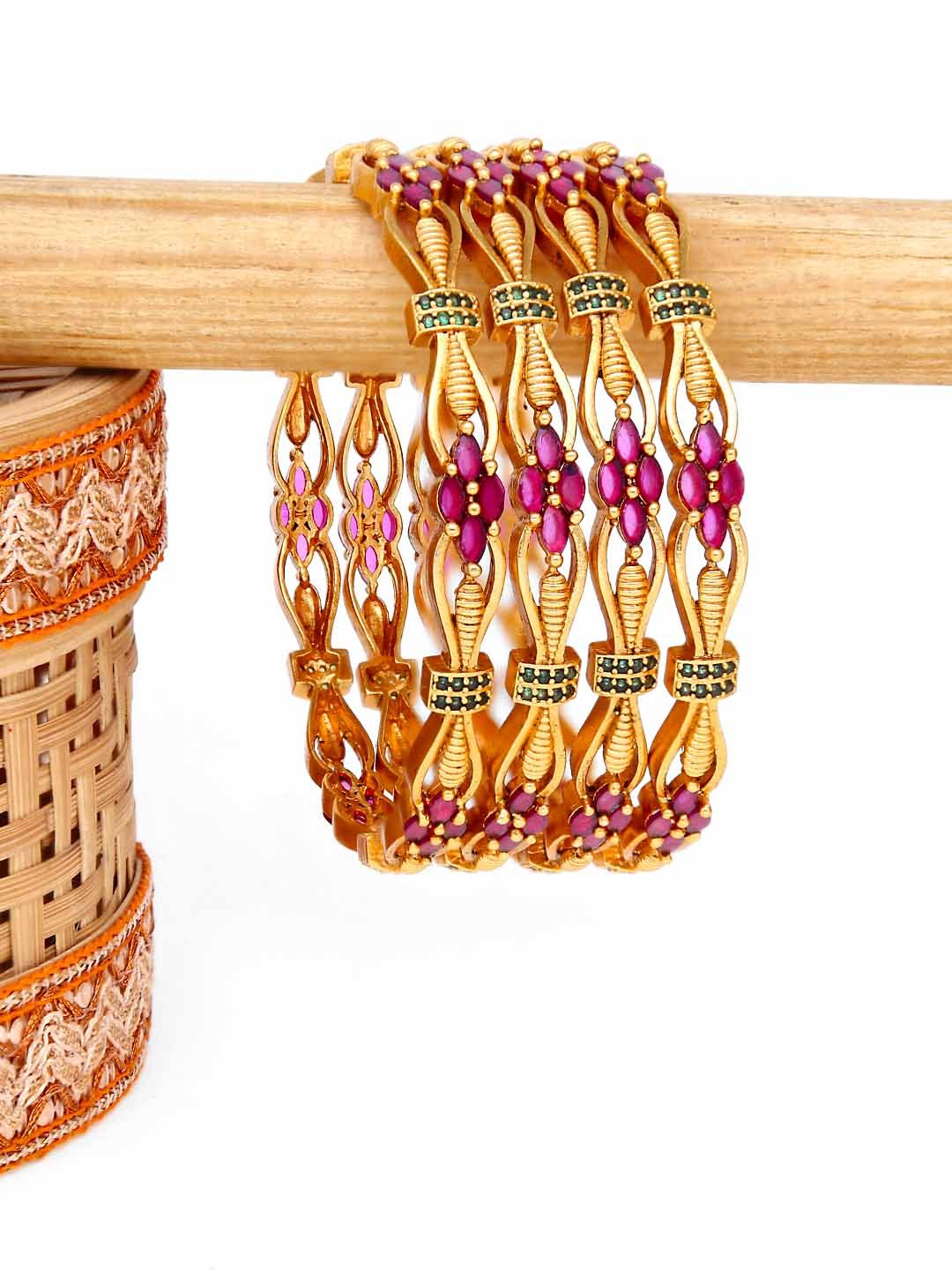 Antique Bangles in Rajwadi finish - 2.6