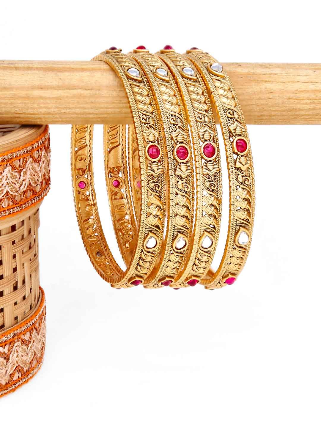 Antique Bangles in Rajwadi finish - 2.8