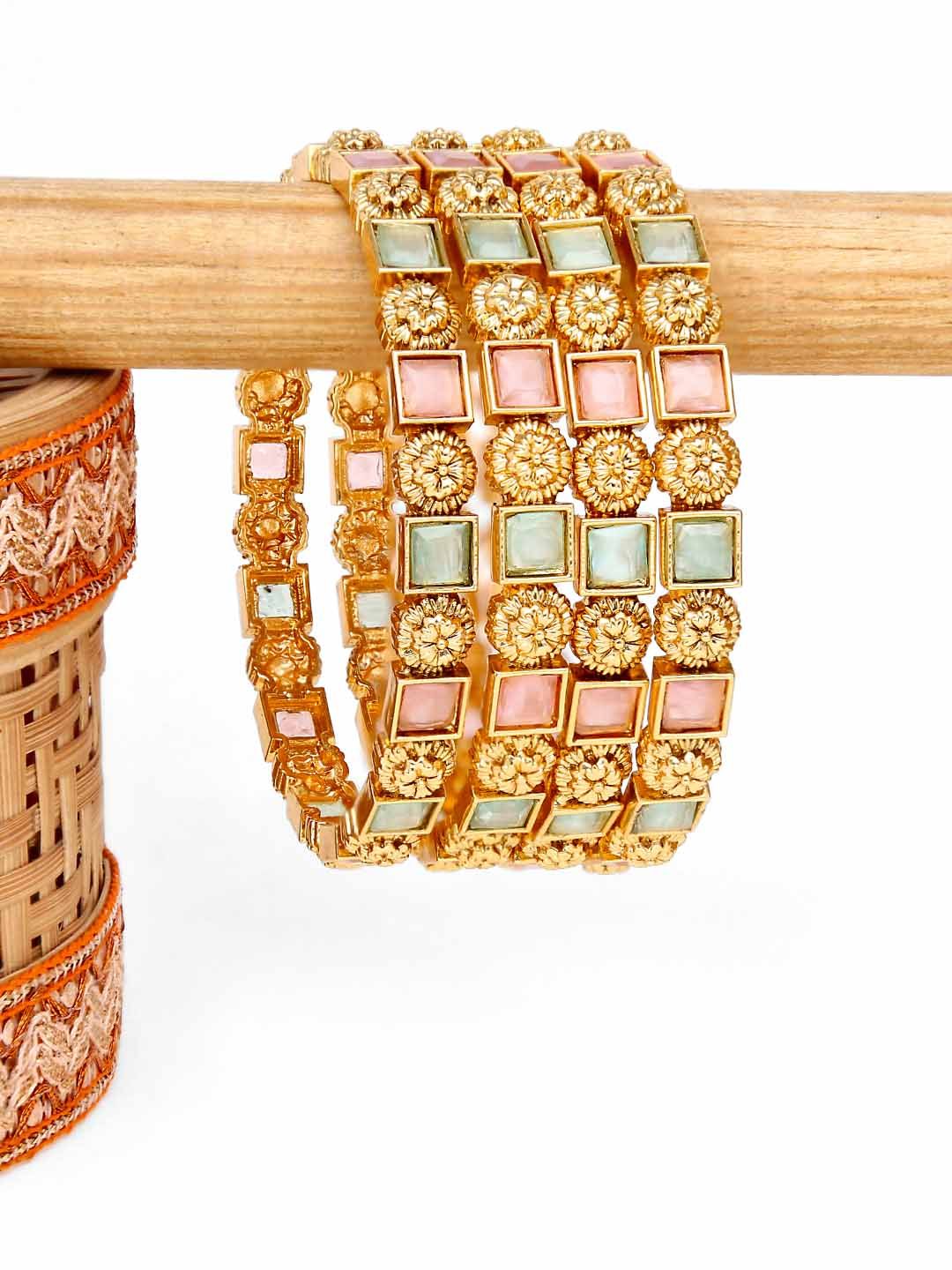 Antique Bangles in Rajwadi finish - 2.8