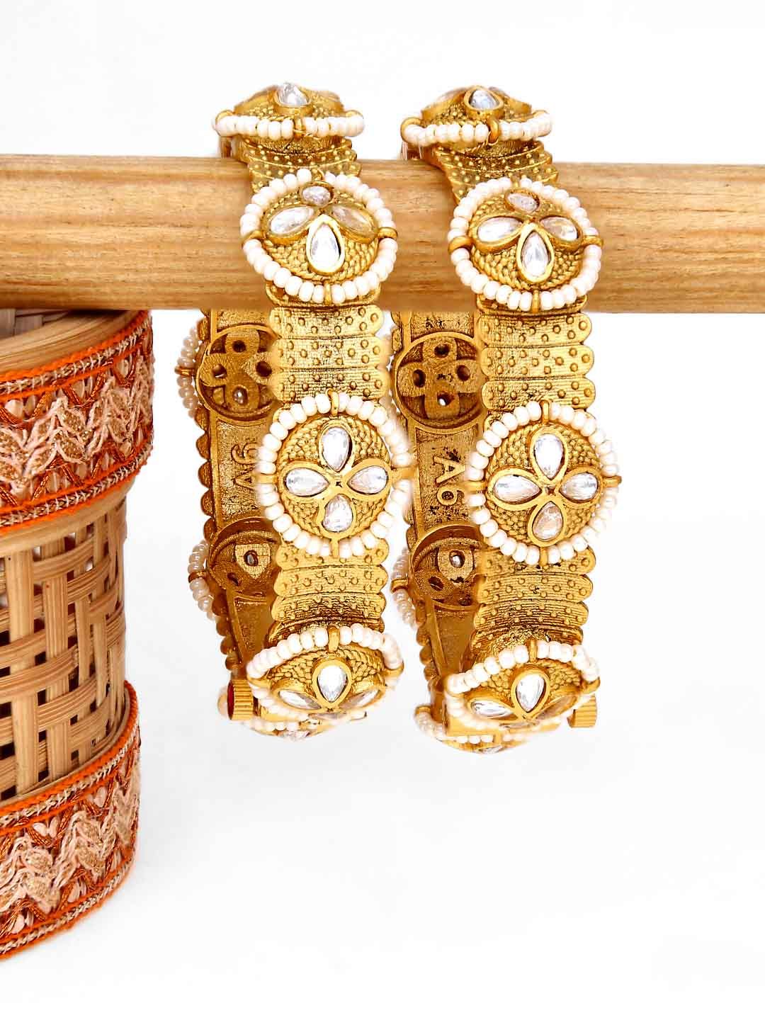 Antique Bangles in Rajwadi finish - 2.6