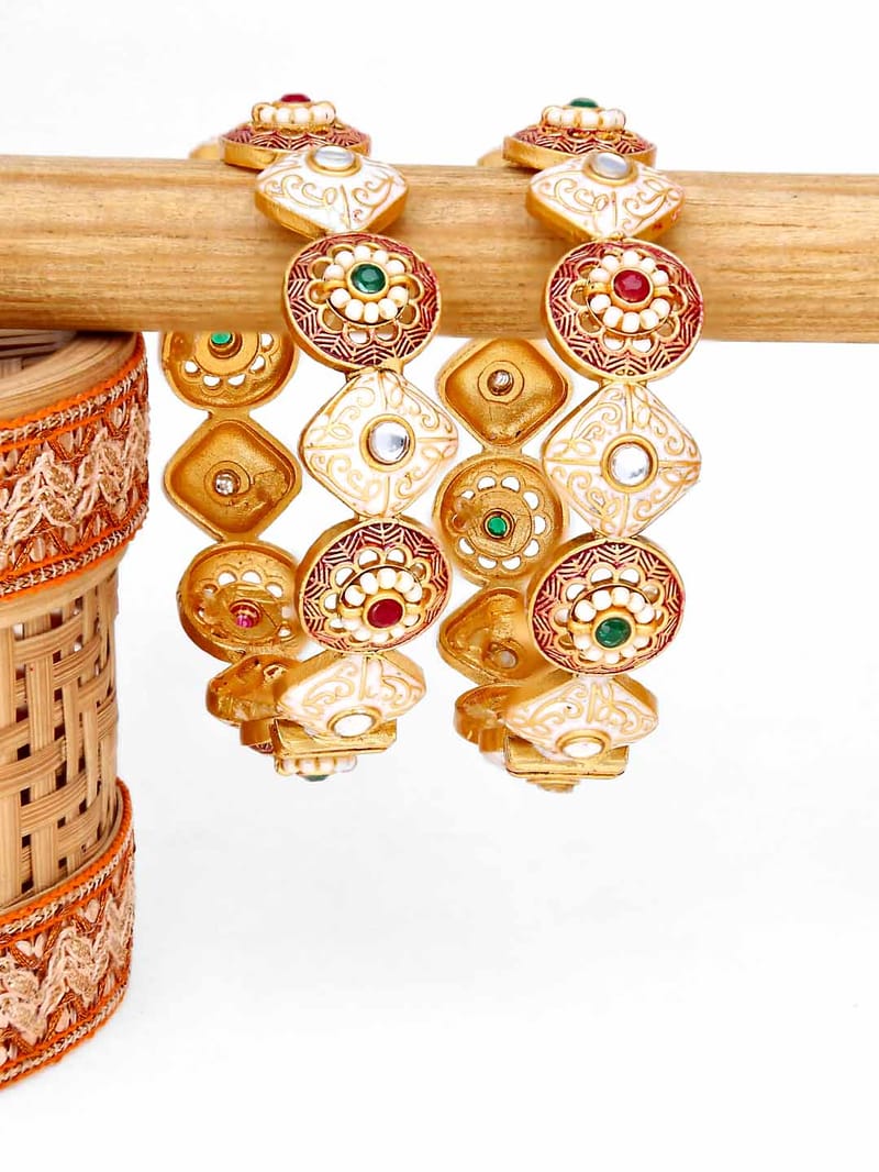 Antique Bangles in Rajwadi finish - 2.8