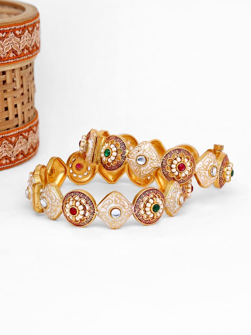Antique Bangles in Rajwadi finish - 2.8