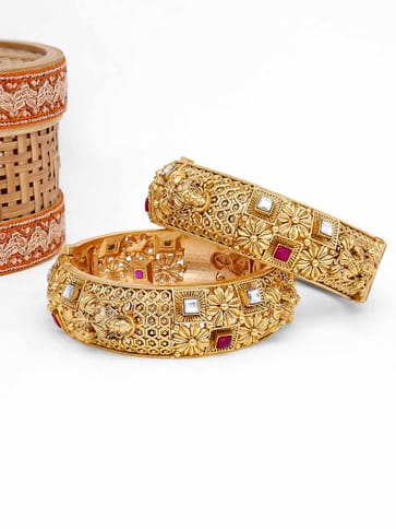 Temple Bangles in Rajwadi finish - 2.8