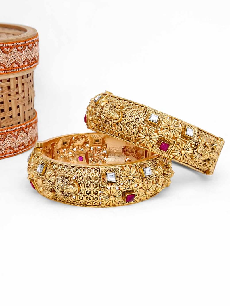 Temple Bangles in Rajwadi finish - 2.8