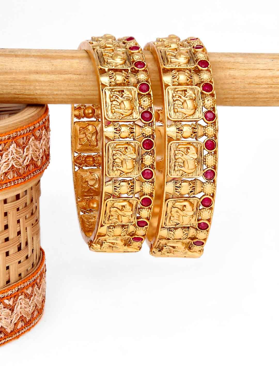 Antique Bangles in Rajwadi finish - 2.6