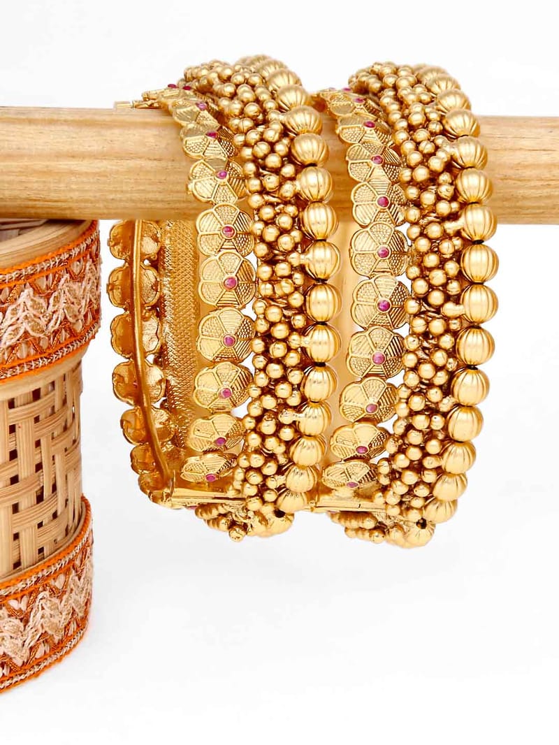 Antique Bangles in Rajwadi finish - 2.8