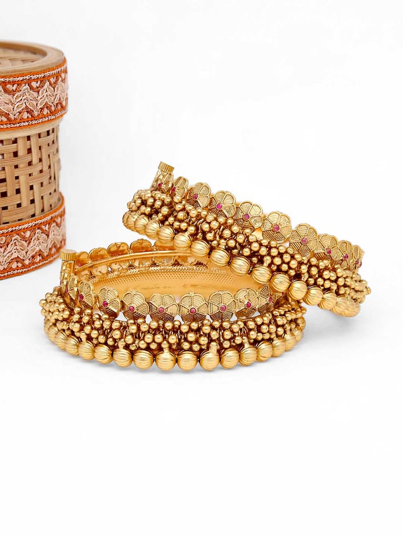 Antique Bangles in Rajwadi finish - 2.8