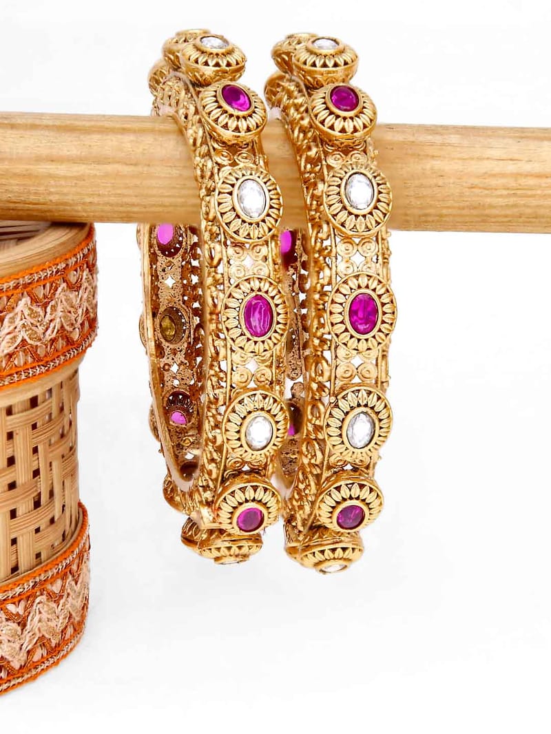 Antique Bangles in Rajwadi finish - 2.6